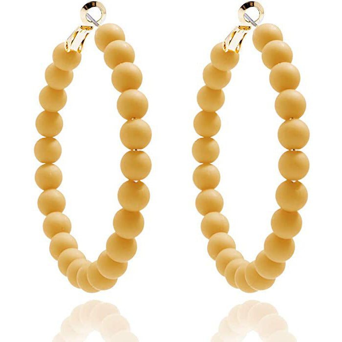 Women's Summer Colorful Acrylic Beads Round Bohemian Earrings