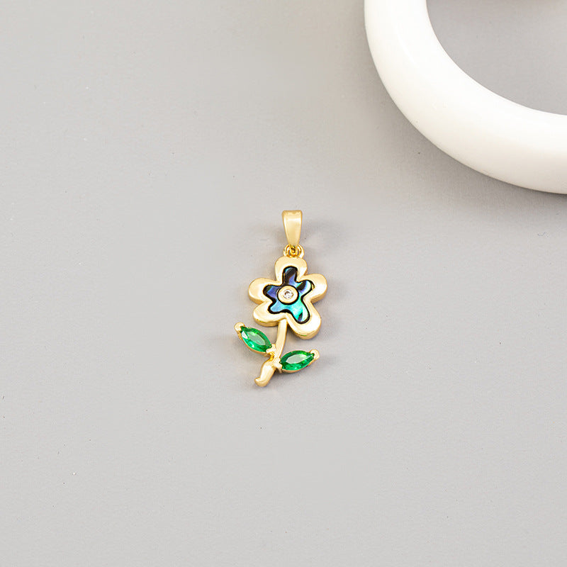 Color Retaining Fritillary Baroque Colorful Clover Pendant