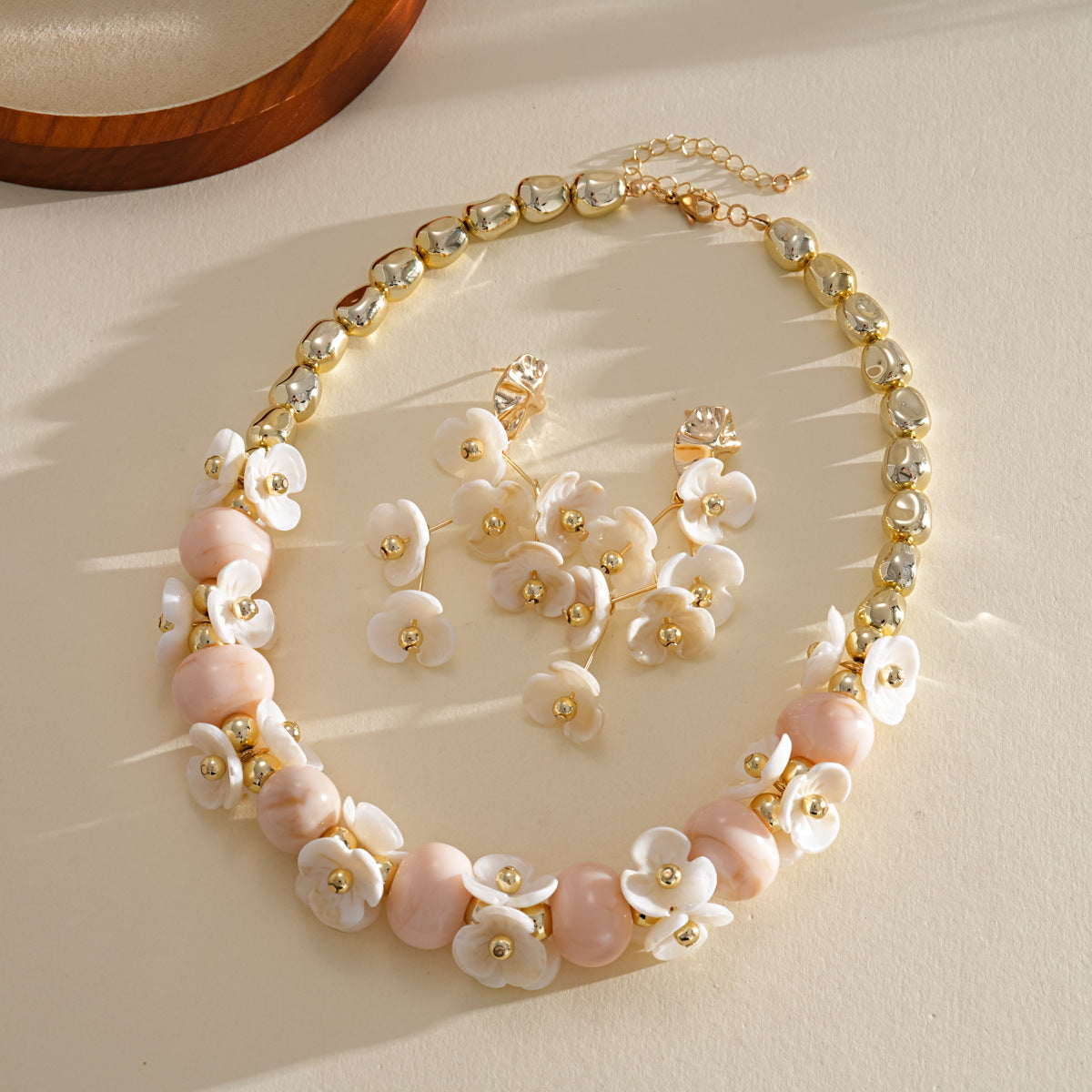 Acrylic Beaded Love Fashion Trend Clavicle Chain Vacation Jewelry Set