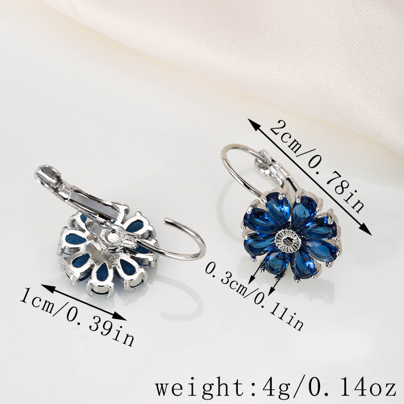 Round Full Diamond Simple Fashion Classic Crystal Zircon Temperament Earrings