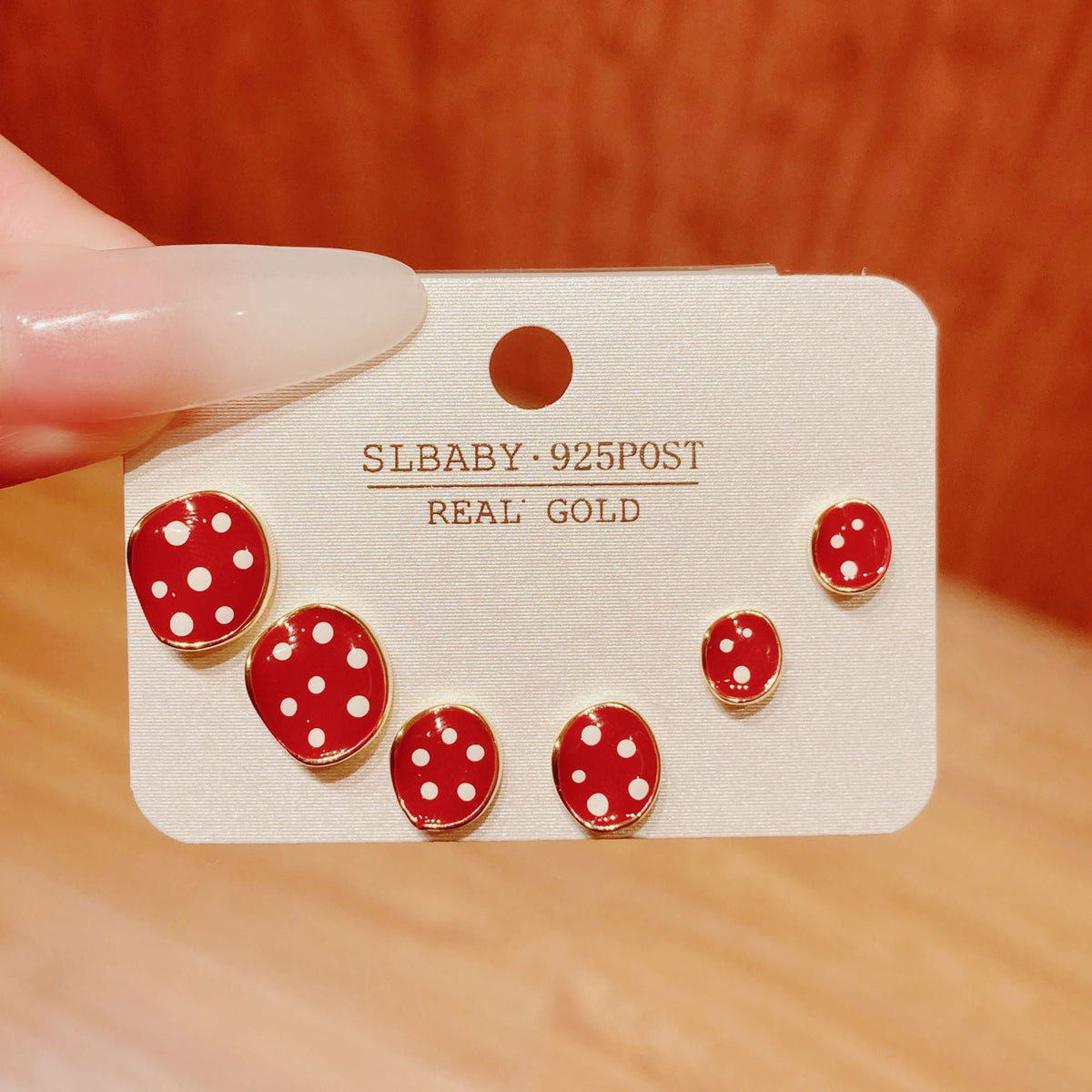 Horse Angola Red Female Cherry Camellia Stud Earrings