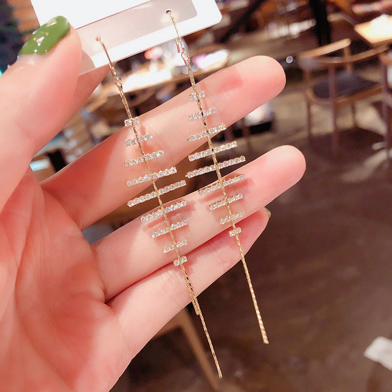 Tassel High-grade Sier Needle Metal Light Luxury Pearl Rings
