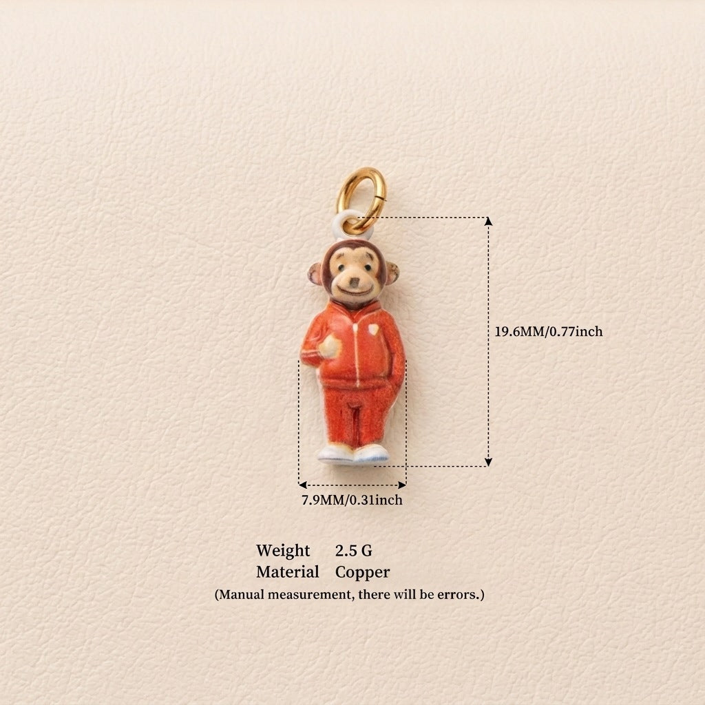 Cartoon Little Animal Piggy Chef Lion Teacher Pendant