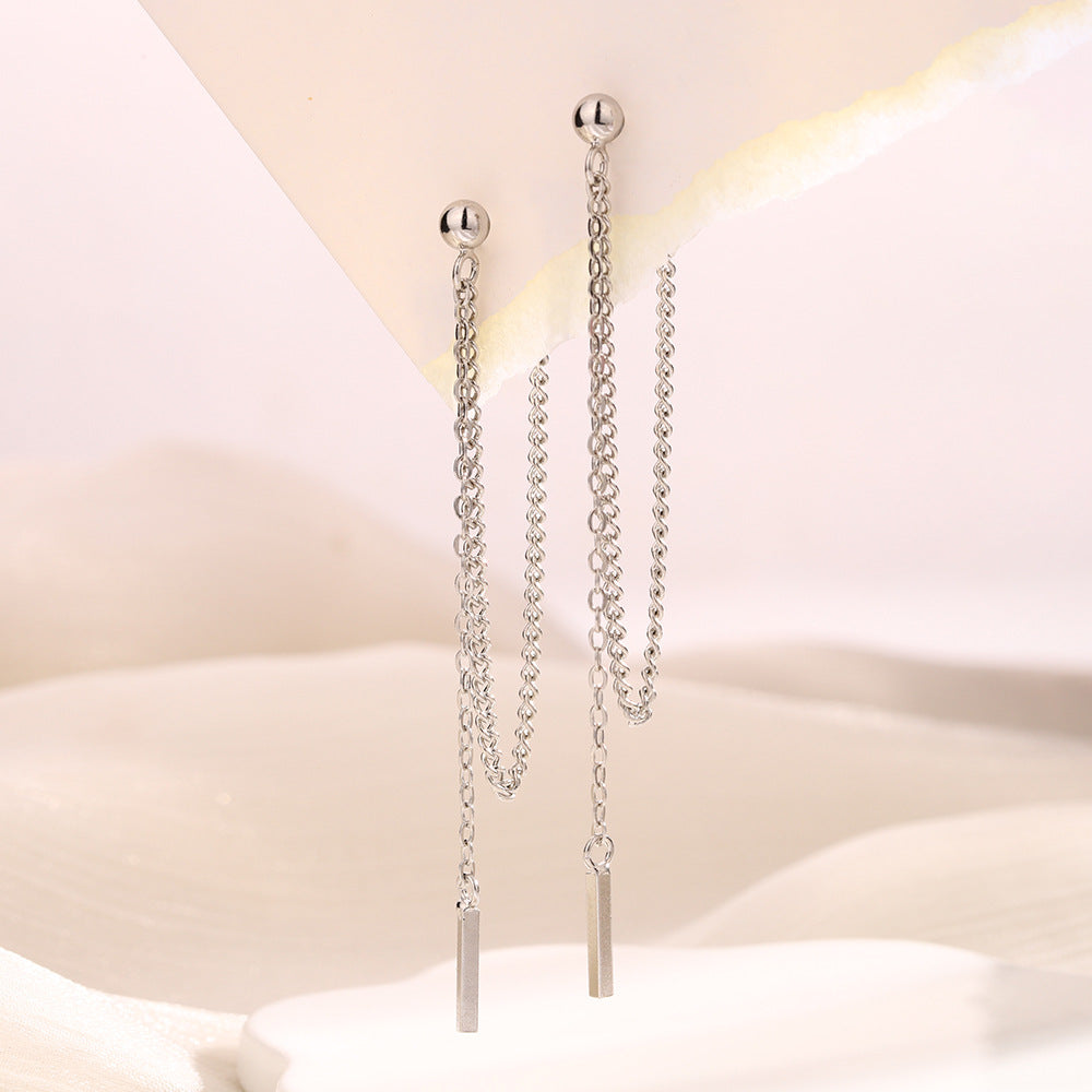 Women's Cat Ning Long Back Minimalist Fashion Personality Tassel Earrings