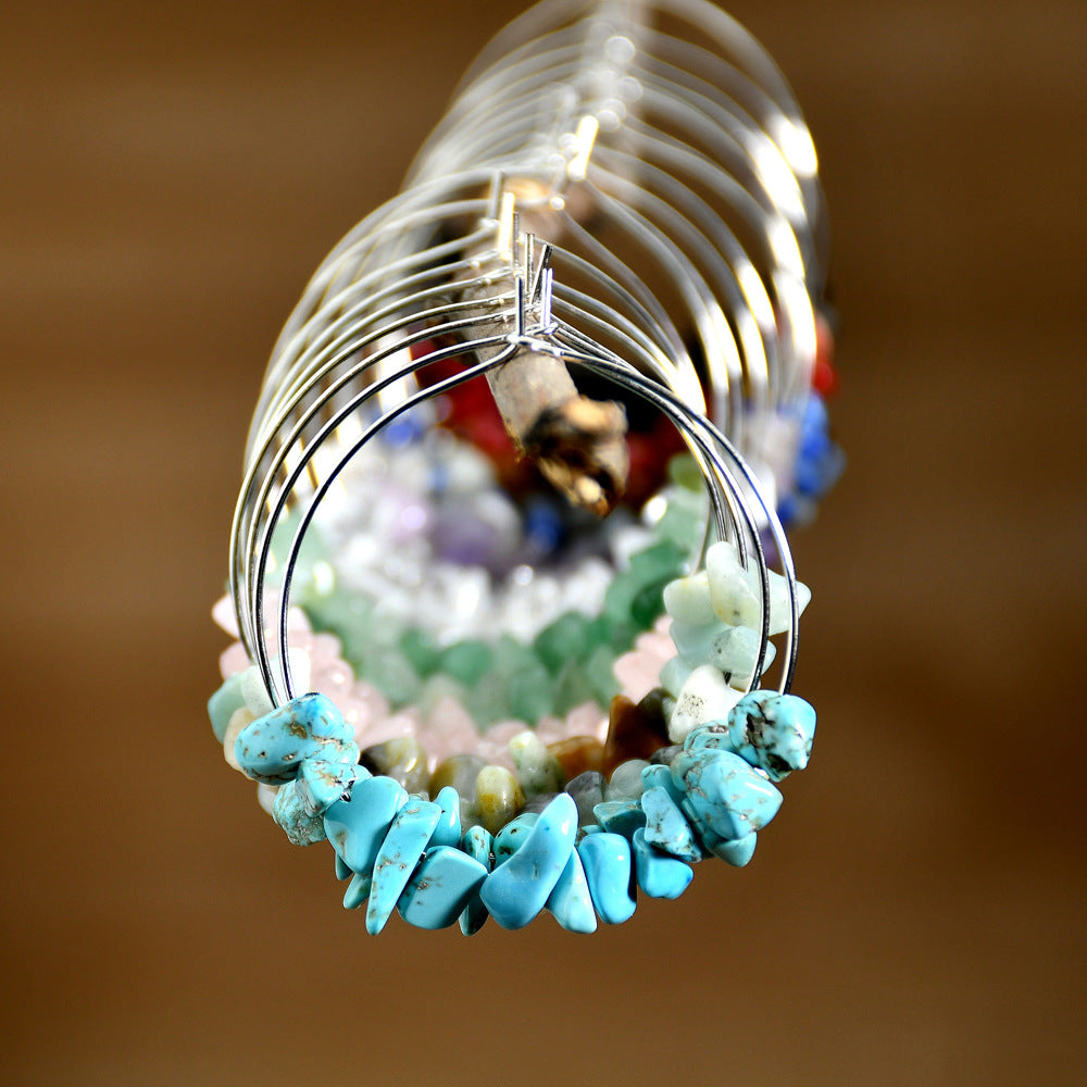 Vacation Style Color Irregular Gravel Female High Earrings