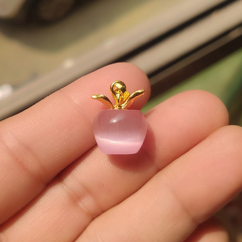 Women's Gold-plated Christmas Eve Gift Pink Crystal Clavicle Pendants
