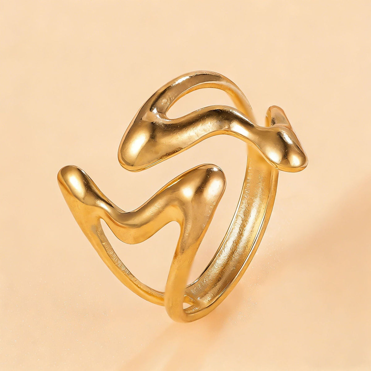 Stainless Steel Simple Style Geometric Open Niche Hip Hop Rings