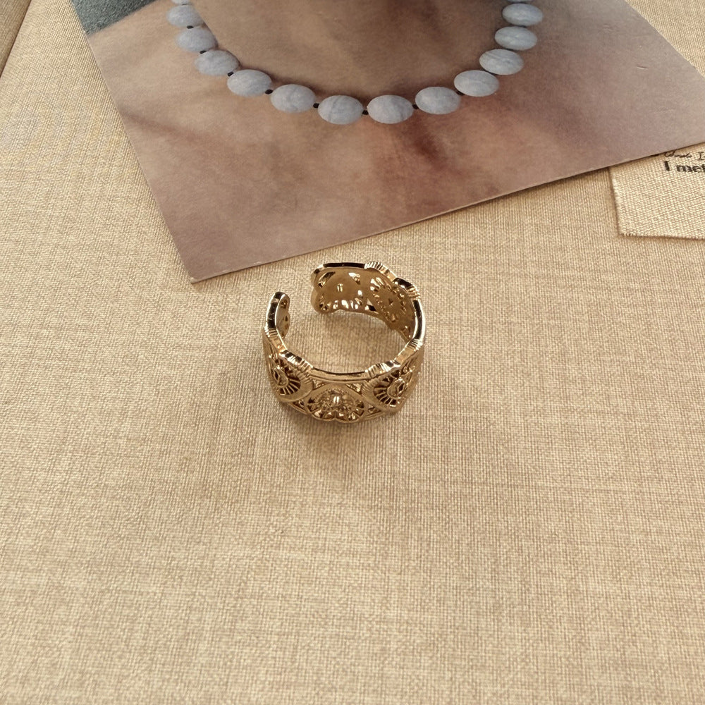 Coffee Gold Rotating Pony Open Exquisite Fantasy Childlike Rings