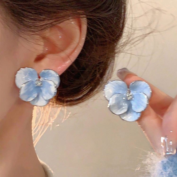 Women's Crystal Butterfly Elegant High-grade Sier Needle Light Luxury Earrings