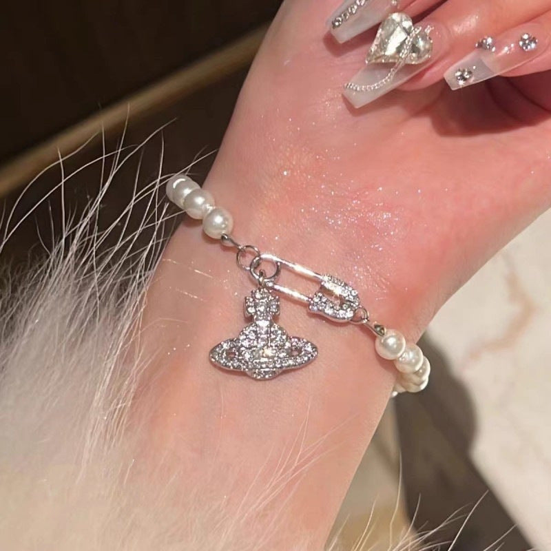 Saturn Pearl Light Luxury Clavicle Chain Necklaces