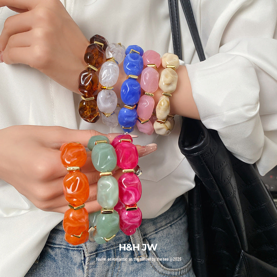 Acrylic Irregular Geometric Oval Exaggerated Personalized Bracelet