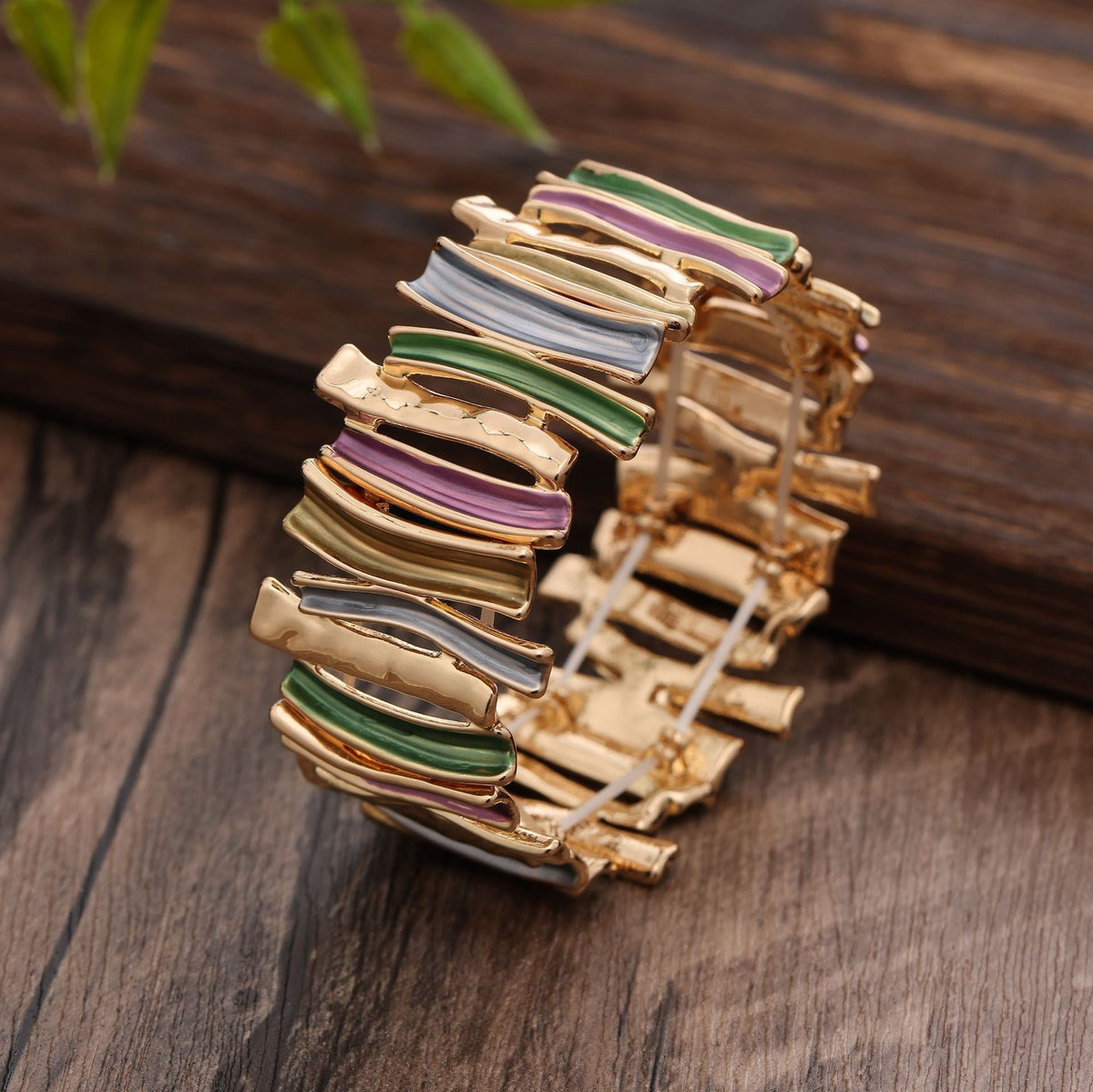 Women's Color Exaggerated Geometry Elastic Creative High Sense Bracelet