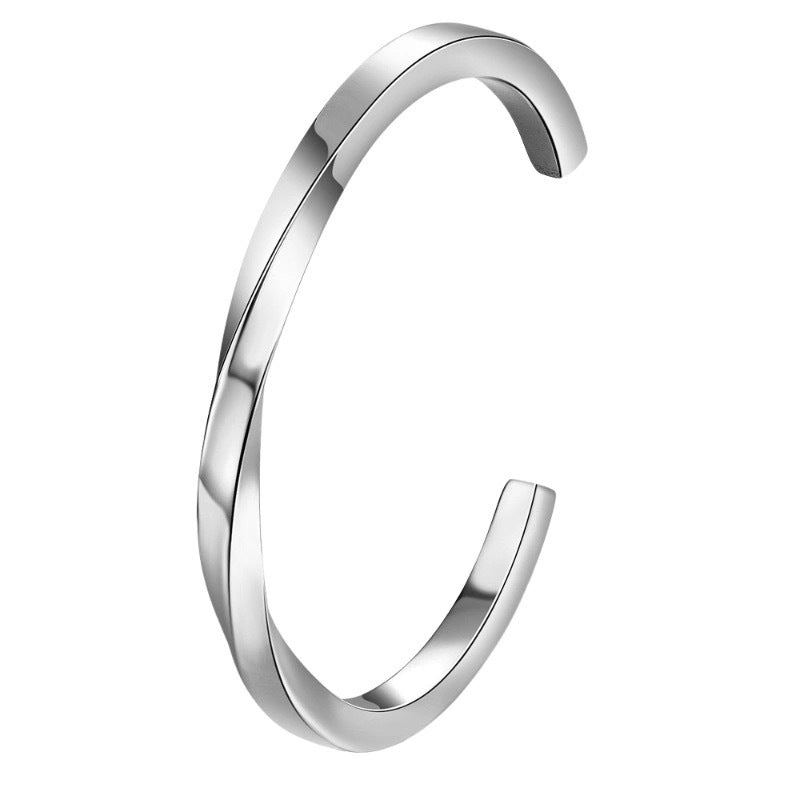 Classic Mobius Strip Personality Twist Line Design Titanium Bracelet