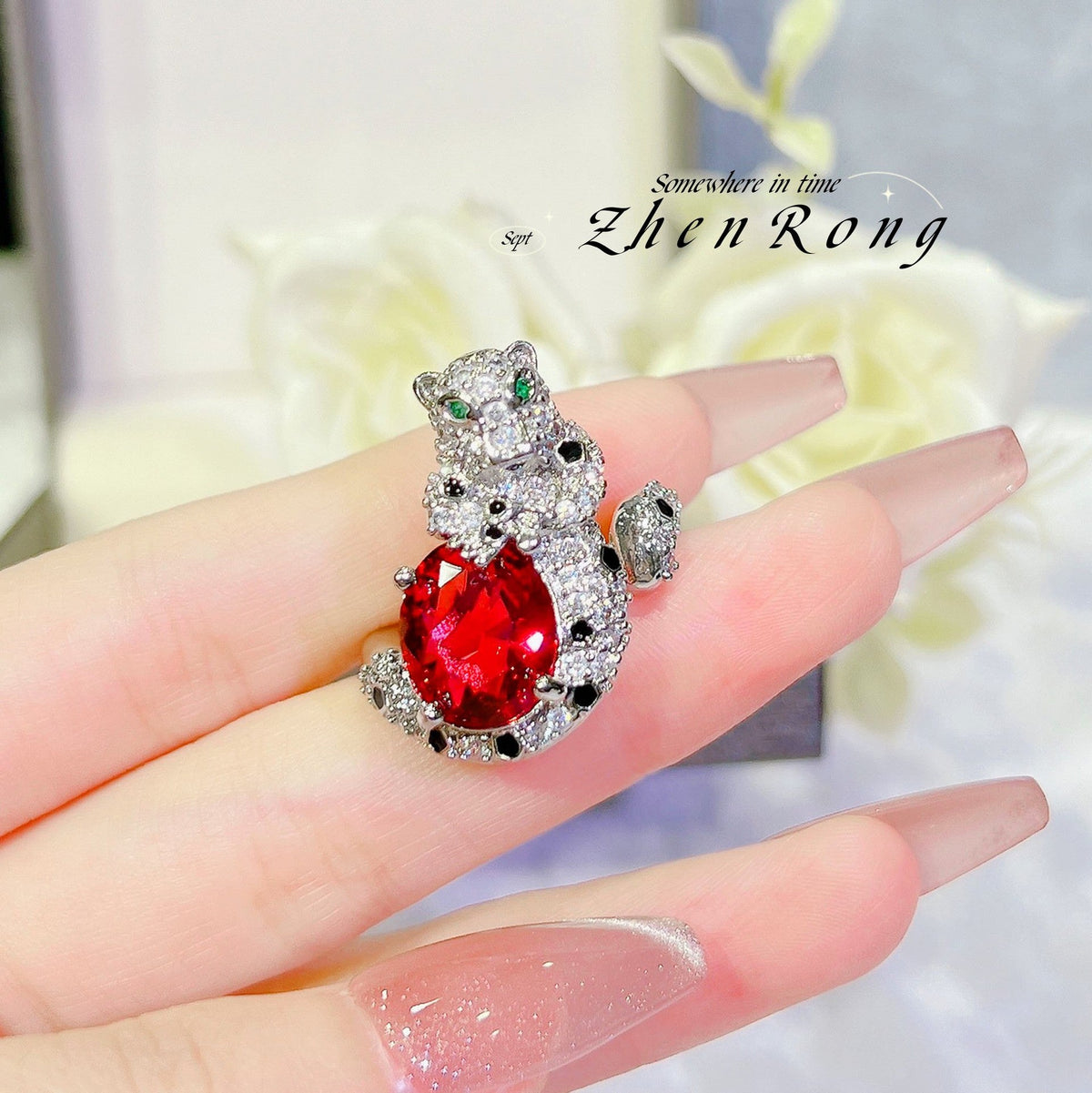Women's Luxury Fashion Leopard Zircon Elegant Cheetah Colored Jewelry Set