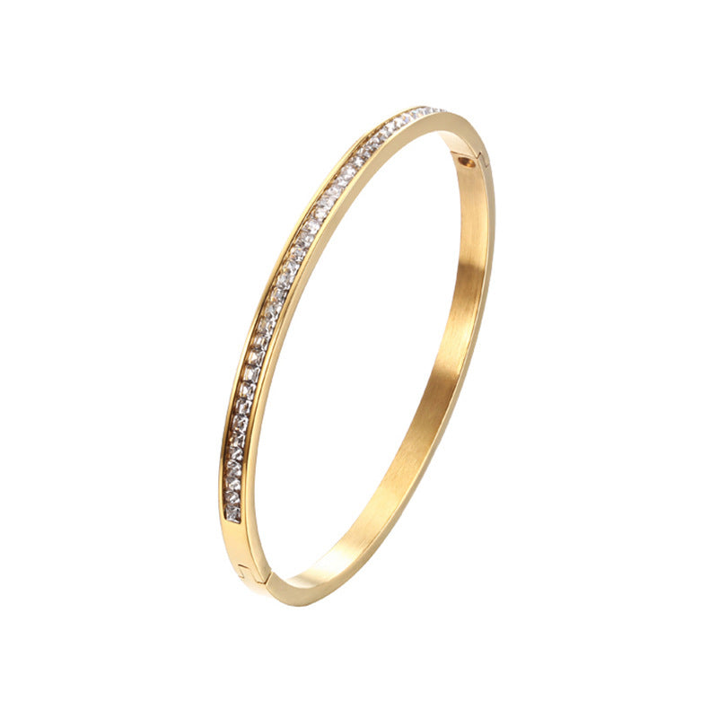Square Diamond Titanium Steel Female Fashion Bracelet