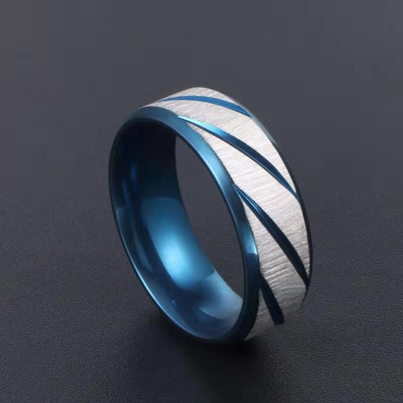 Men's Stainless Steel Fashion Domineering Double Beveled Batch Ring