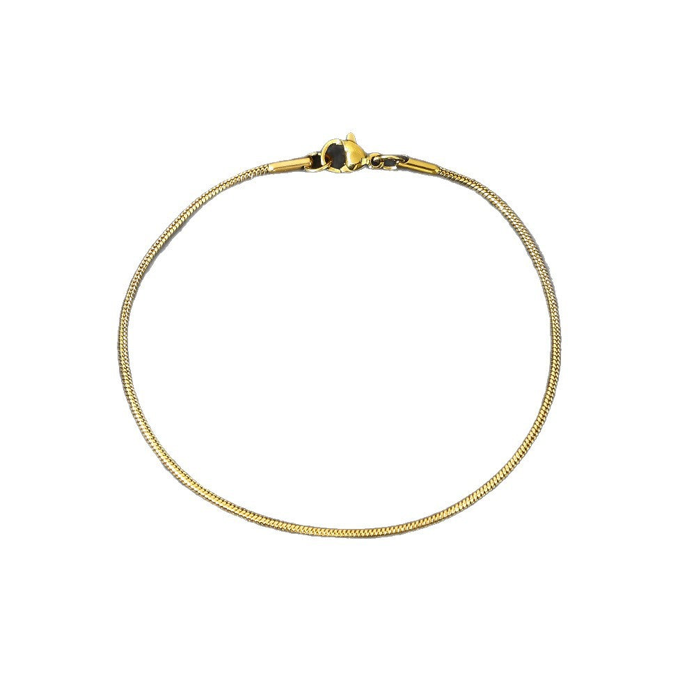 Women's & Men's Snake For Minimalist Hip Hop Unique No Color Fading Bone Bracelets