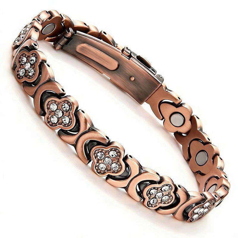 Women's Magnet Affordable Luxury Fashion Clover Alloy Diamond Single Bracelet