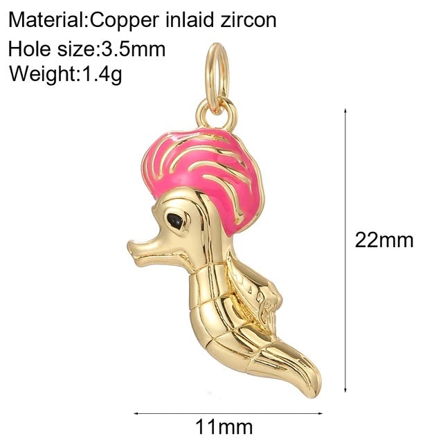 Bohemian Charm Cute Seahorse Gold Color Pendants