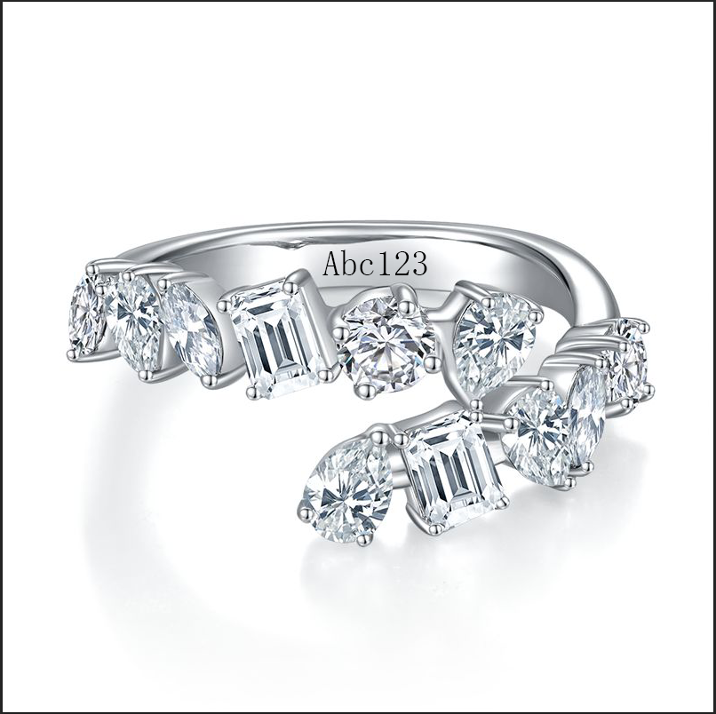 Geometric Emerald Green D-Color VVS1 Moissanite Stack Engagement Ring Set in Sterling Silver with 18K Gold Plating
