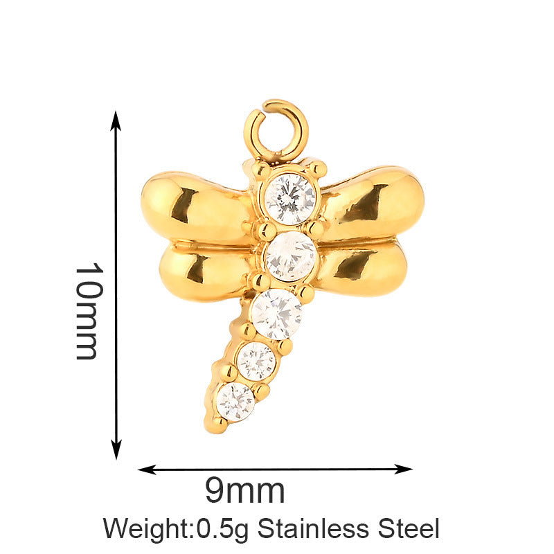 Stainless Steel Inlaid Zircon Clover Lucky Necklaces