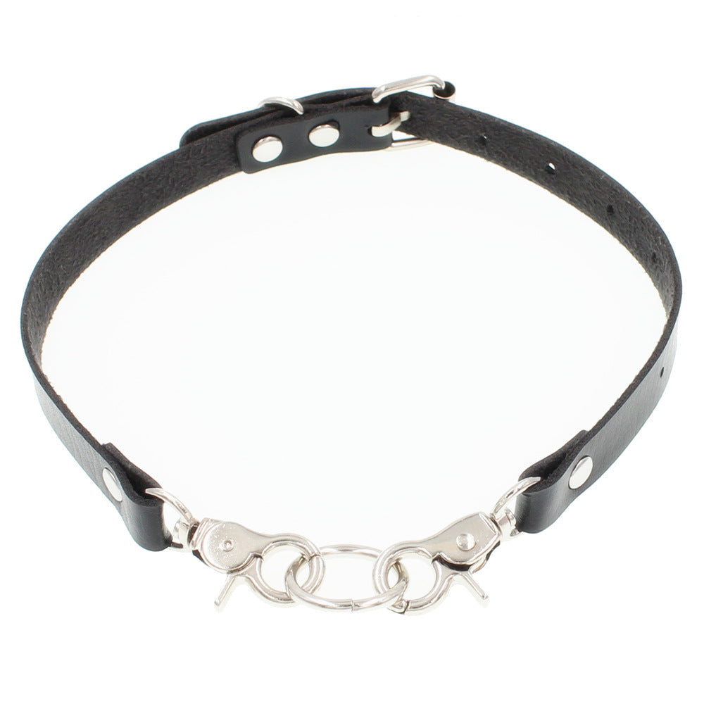 Simple Leather Buckle Collar Fashion Punk Necklaces