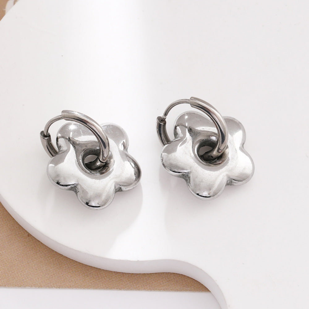Women's Sense Special Interest Simple High Detachable Ear Titanium Steel Rings
