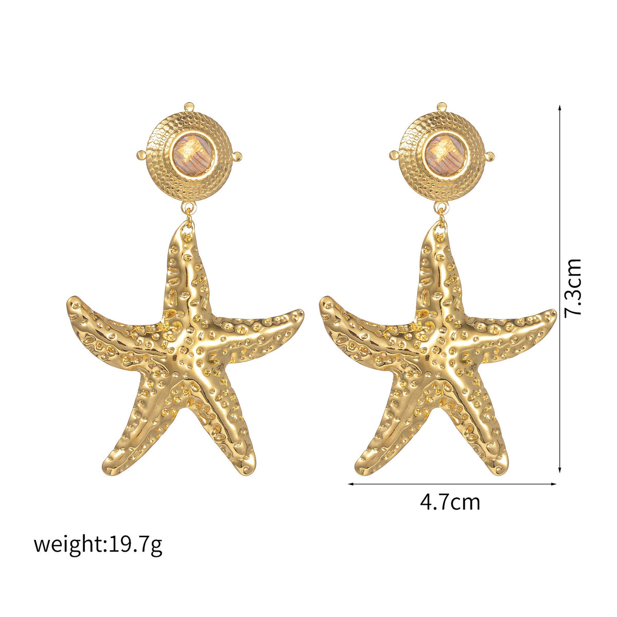 Women's Fashion Trend Stainless Steel Starfish Pearl Opening Exaggerated Design Rings