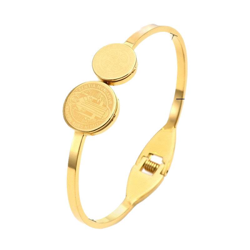 Father Titanium Steel Design Elegant Gold-plated Bracelets