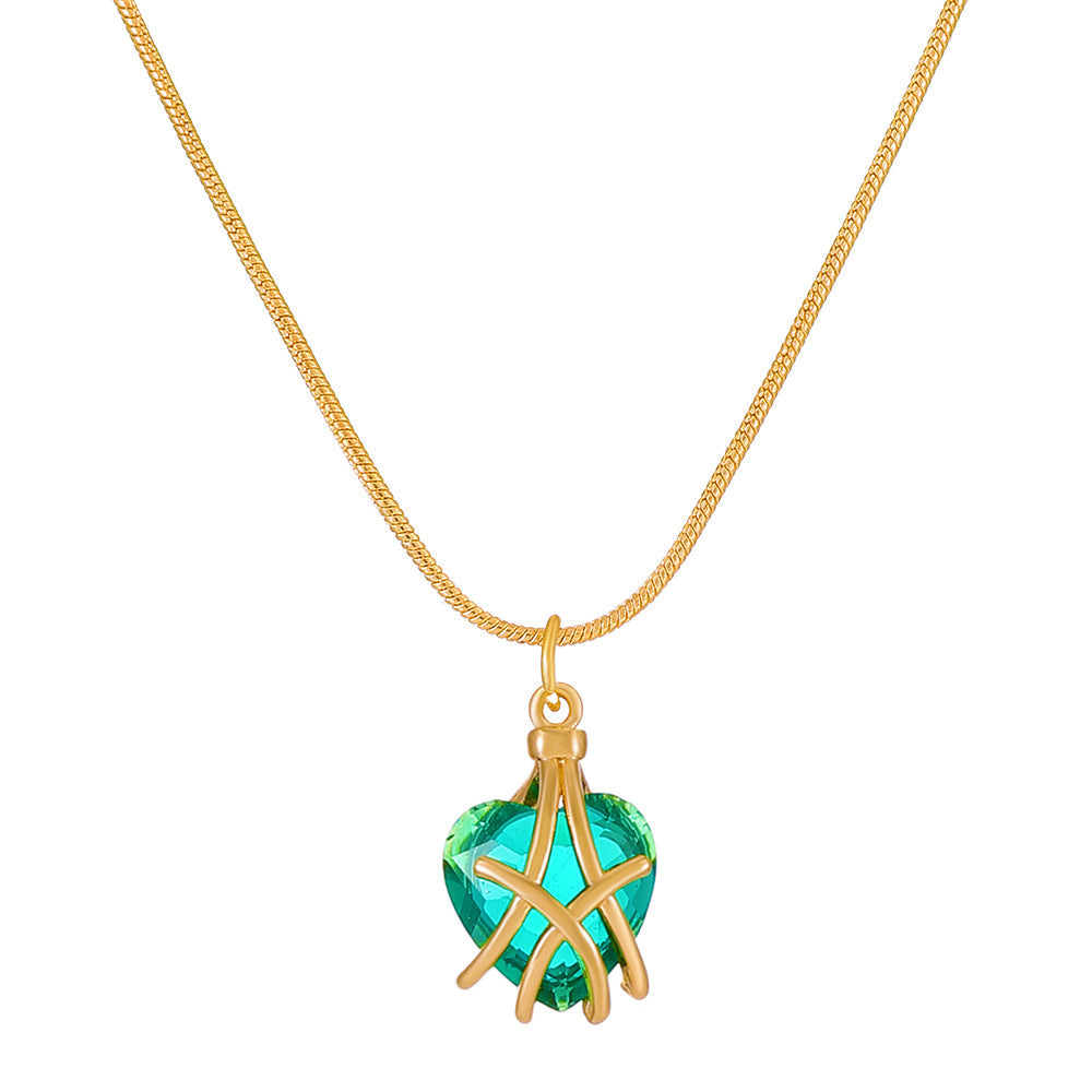 Barbie Diamond Castle Love Female Fashion Sweet Heart-shaped Collarbone Necklaces