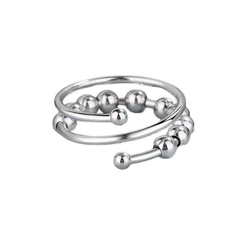 Women's & Men's Sier Golden Toad Vajra Pomegranate Vintage Six Word Mantra Personality Ring