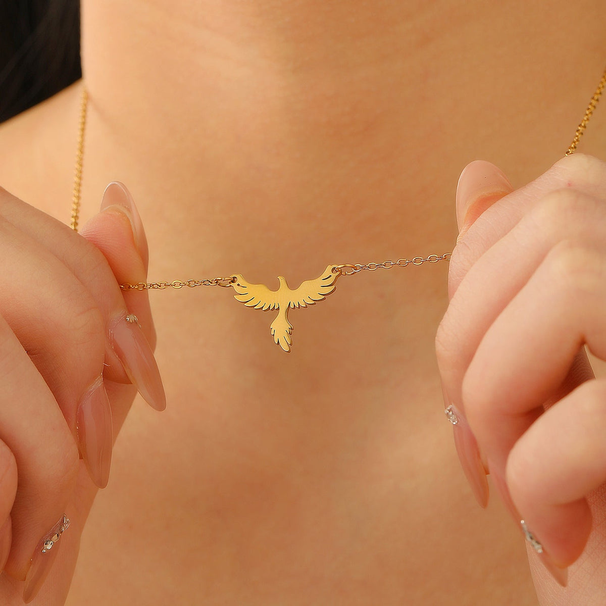 Women's Drop Flower Stainless Steel High-grade Cold Style Necklace