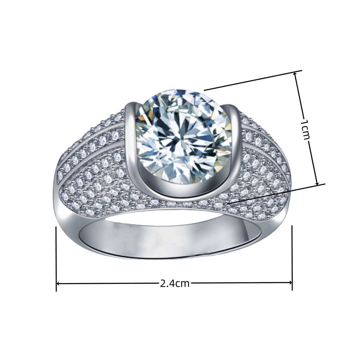 Karat Eight Hearts Arrows Diamond Platinum Plated Rings