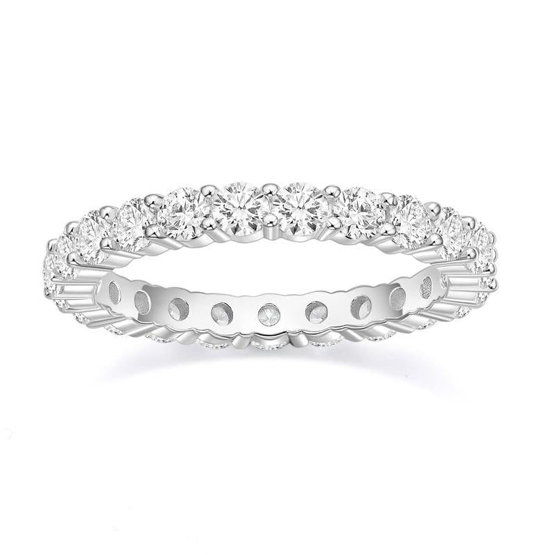 Women's Classic Row Diamond Platinum Light Luxury Valentine's Day Ring