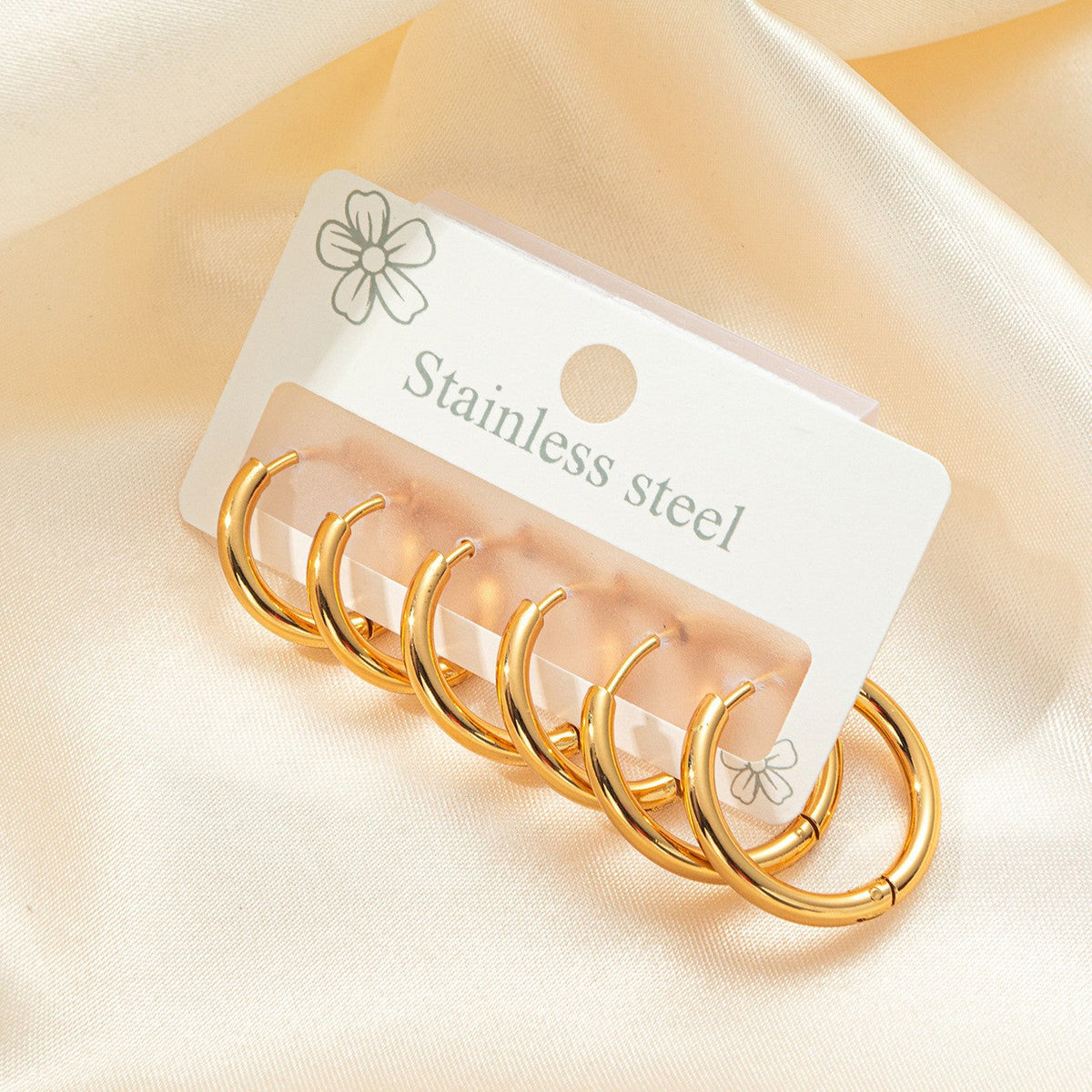 Rhinestone Niche Temperament Stainless Steel Gold Earrings