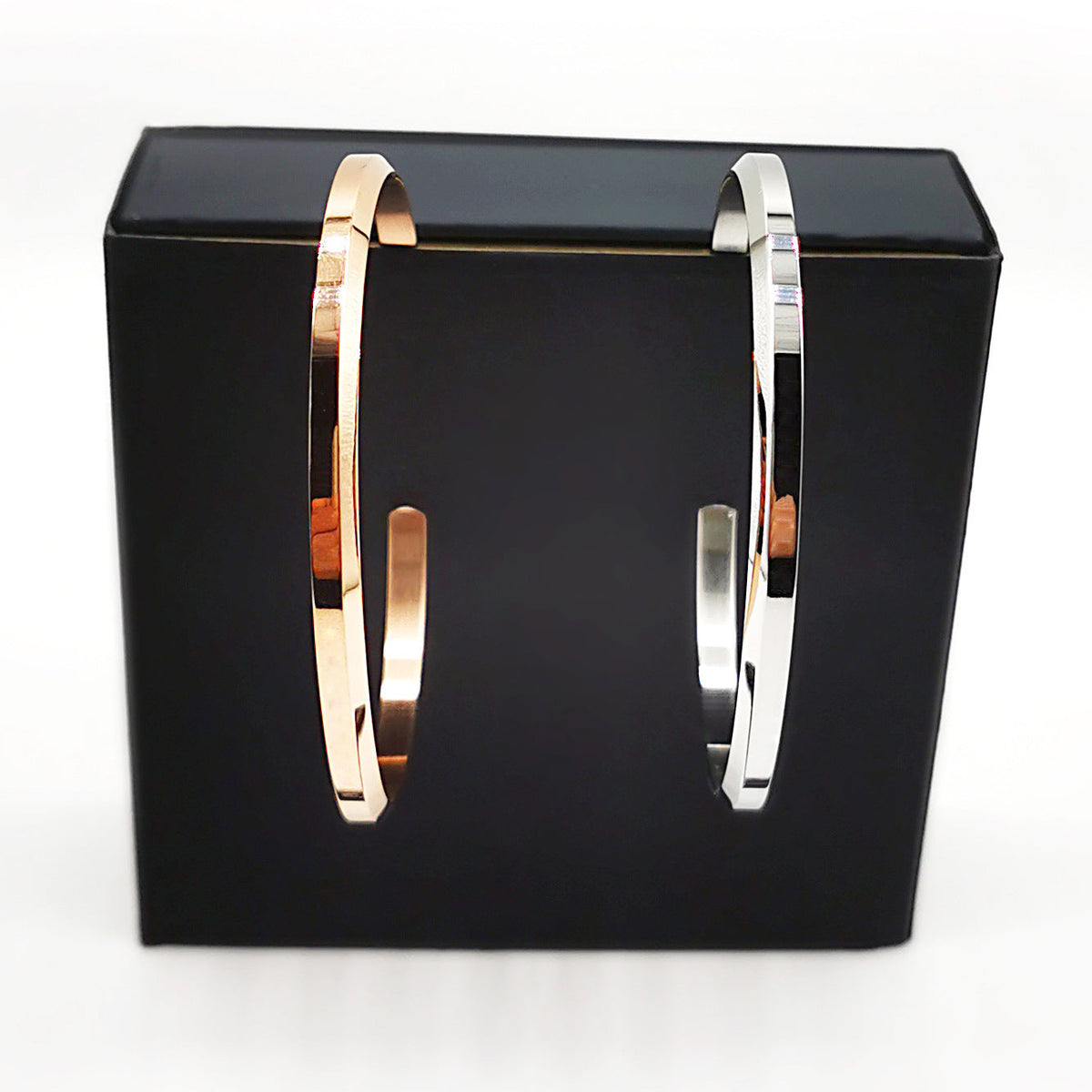 Narrow Type Opening Rose Gold Couple Female Bracelets