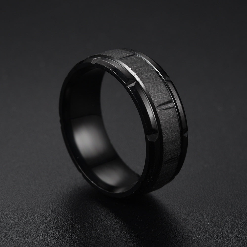Men's Fashion Titanium Steel Graceful Geometric Couple Rings