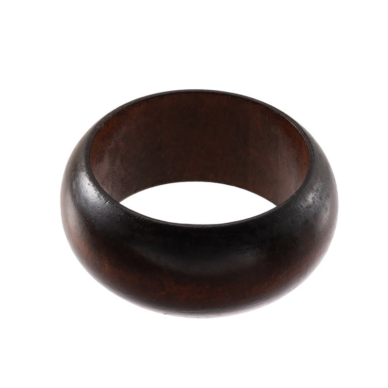 Simple Wooden Wide Korean Style Fashionable Retro Ethnic Bracelet