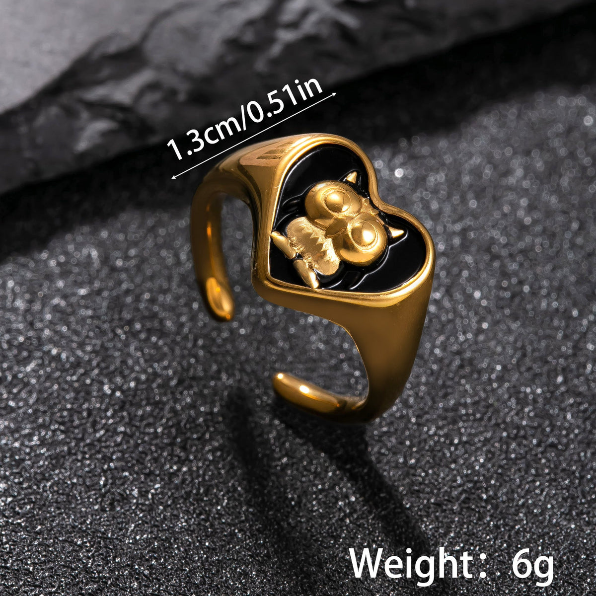 Men's Titanium Steel Trendy Fashion Casting Love Owl Rings