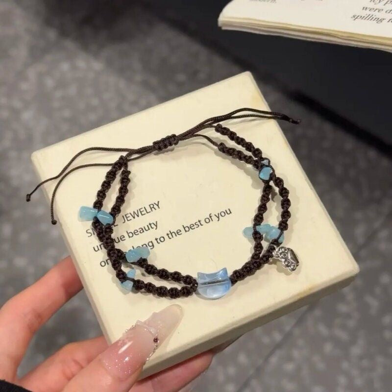 Gravel Kitty Good-looking Exquisite Sweet Hand Woven Rope Gift Bracelet
