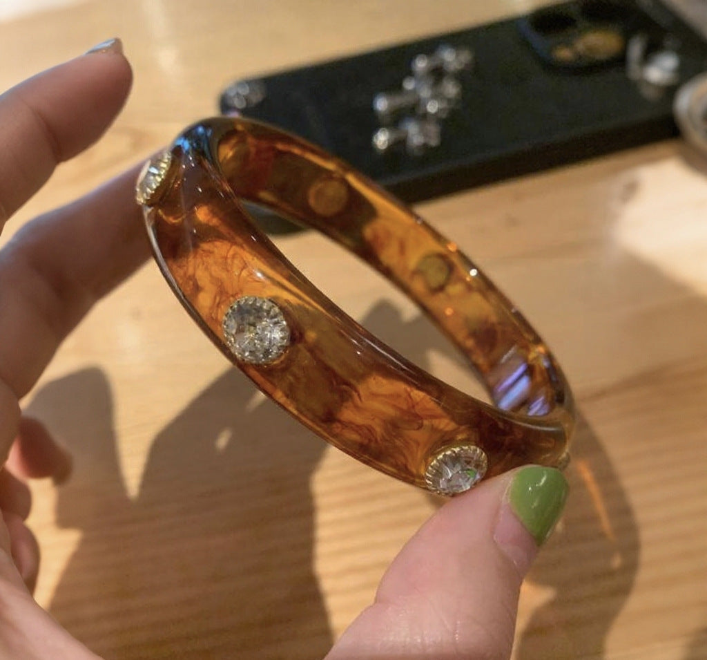 Acrylic Irregular Retro Unique Design Niche Simple Bracelet