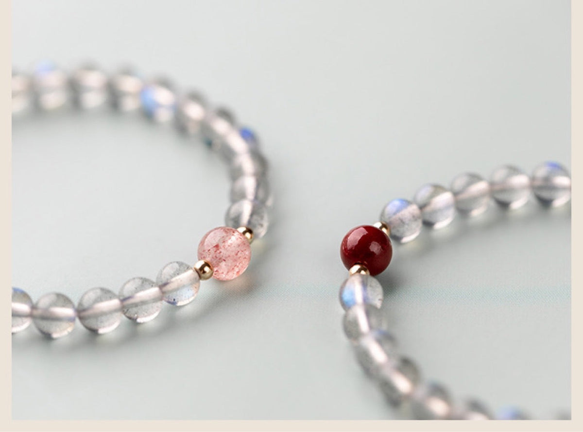 Moonstone Strawberry Niche Light Luxury Minimalist Moonlight Fine Bracelet