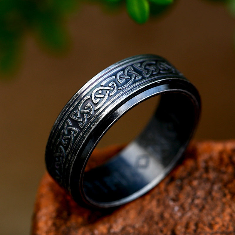 Nordic Viking Celtic Knot Titanium Steel Retro Fashion Rings