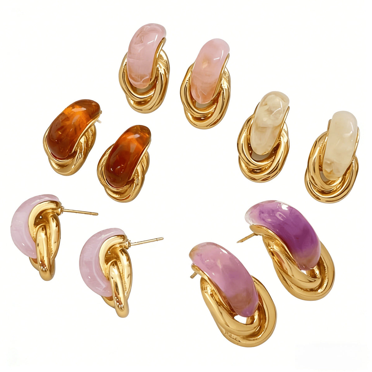 Women's Style Retro Metal Twist Niche Design Gentle Graceful High-grade Earrings