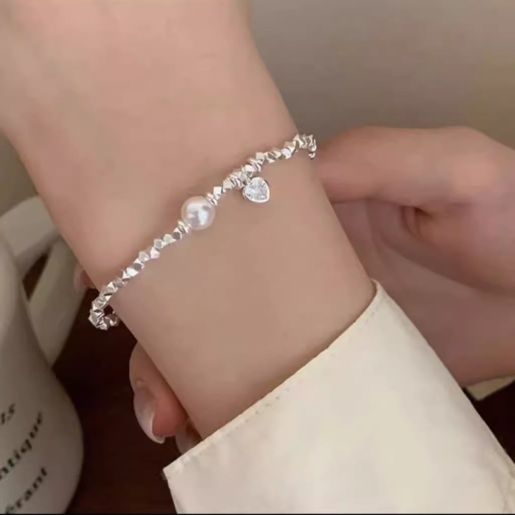 Small Pieces Of Sier Pearl Female Korean Style Niche Simple Bracelets