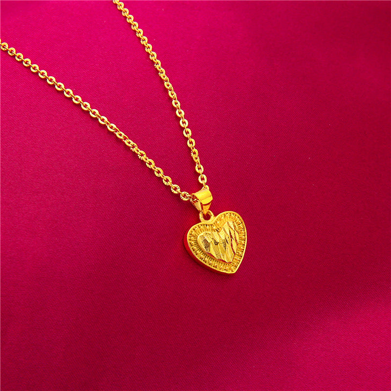 Women's Fashion Small Peach Heart Vietnam Placer Gold Rings