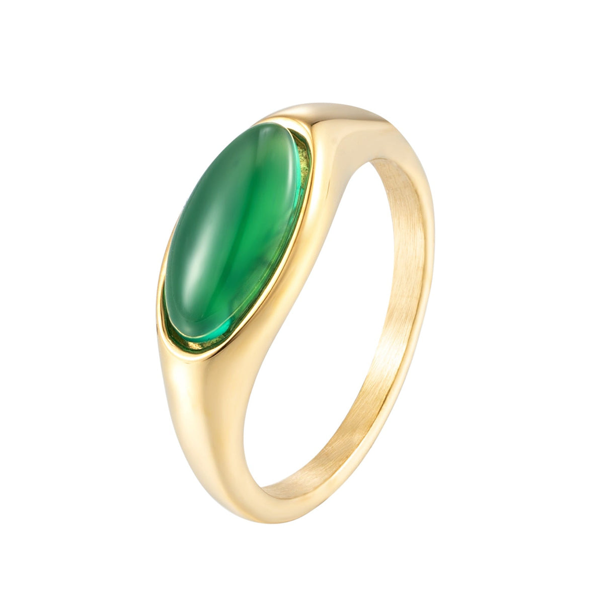Women's Agate For Niche Design Light Luxury High-grade Titanium Steel Rings