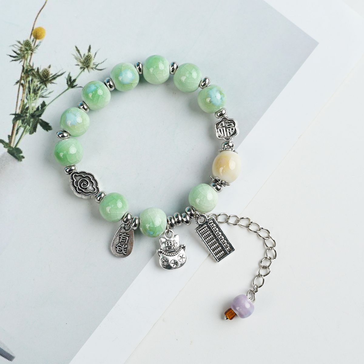 Female Blue Color Artistic Ancient Style Bracelet
