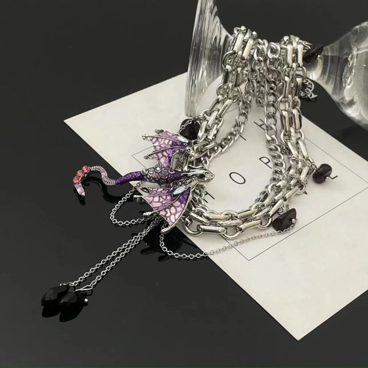 Red Thorn Flying Dragon Design Hot Asian Culture Sweet Cool Necklaces