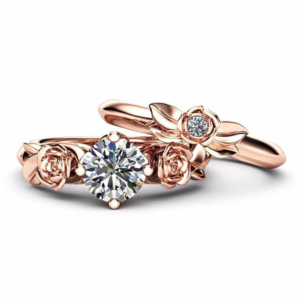Women's Heart Claw Inlaid Zircon Novel Drop-shaped Ring